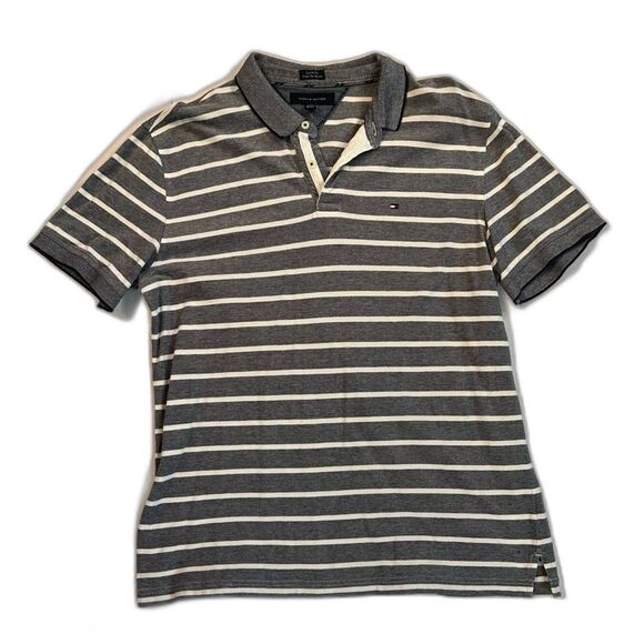 Tommy Hilfiger Short Sleeve Polo Blue and White - Picture 1 of 3